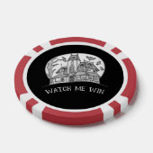 Haunted House and Bats Halloween  ポーカーチップ (シングル)