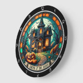 Haunted House Enter If You Dare ラージ壁時計 (傾斜)