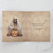 Haunted House Ghost Happy Halloween カード (内部)