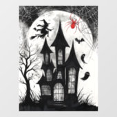 Haunted House Halloween ウィンドウサイン (シート)