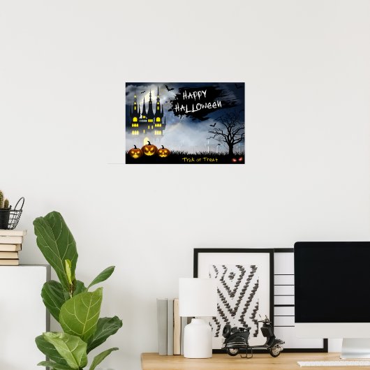 Haunted House Halloween ポスター (ホームオフィス)