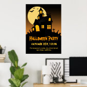 Haunted House Halloween Party Poster ポスター (ホームオフィス)