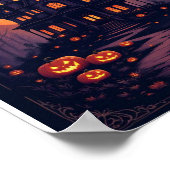 Haunted House Halloween Wall Art – Spooky Night Ca ポスター (角)