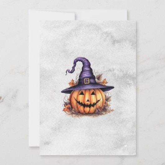 Haunted House Jack O’Lantern Halloween Party 招待状 (裏面)