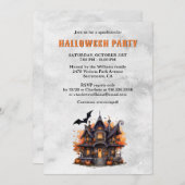 Haunted House Jack O’Lantern Halloween Party 招待状 (正面/裏面)