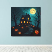 Haunted House Premium Wrapped Canvas キャンバスプリント (インサイチュ (ウッドフロア))