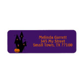 Haunted House Pumpkin Fun Halloween Custom Address ラベル (正面)