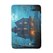 Haunted Mansion Blue Moonlight Night Design バスマット (正面縦)