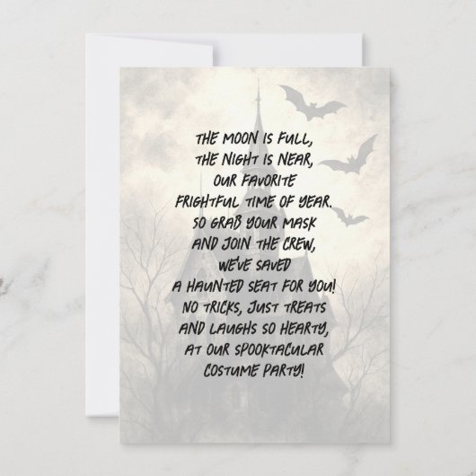 Haunted Mansion Halloween Party 招待状 (裏面)