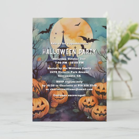 Haunted Mansion Jack O’Lanterns Halloween Party 招待状 (スタンド正面)