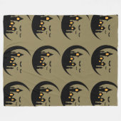 Haunted Moon Castle Pattern フリースブランケット (正面(横))