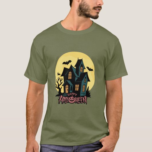 Haunted Moonlight Halloween T-Shirt Tシャツ (正面)