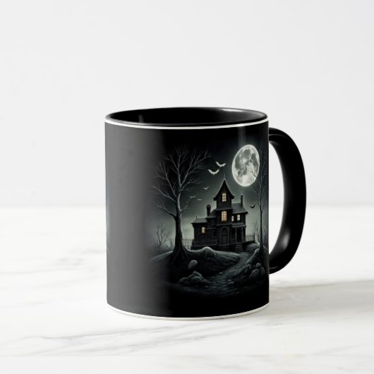 HAUNTED NIGHT Black Mug  マグカップ (正面右)