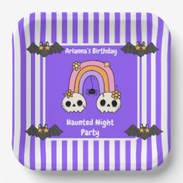 Haunted Night Party Birthday  – Halloween night ペーパープレート