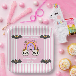 Haunted Night Party Birthday  – Halloween night ペーパープレート