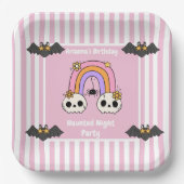 Haunted Night Party Birthday  – Halloween night ペーパープレート (正面)