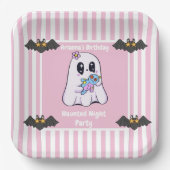 Haunted Night Party Birthday  – Halloween night ペーパープレート (正面)