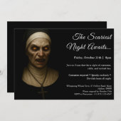Haunted Nun | Halloween Costume Party Invitation 招待状 (正面/裏面)