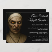 Haunted Nun | Halloween Costume Party Invitation 招待状 (正面/裏面)
