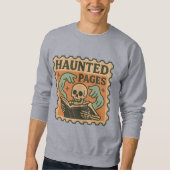 Haunted Pages Shirt – Gothic Academia Skeleton スウェットシャツ (正面)
