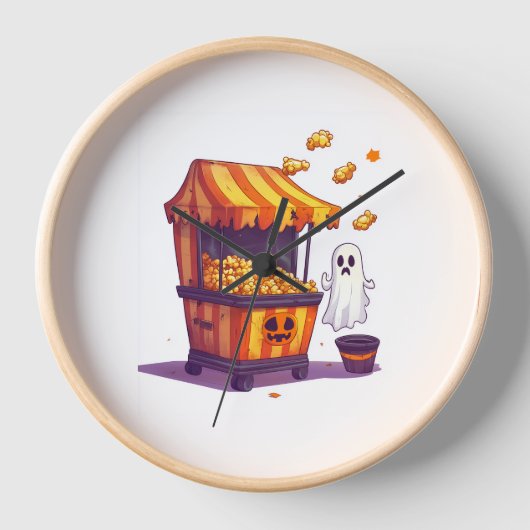 Haunted Popcorn Stand 壁時計 (正面)