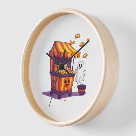 Haunted Popcorn Stand 壁時計 (傾斜)