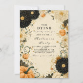 Haunted Pumpkin Dahlia Halloween 招待状 (正面)