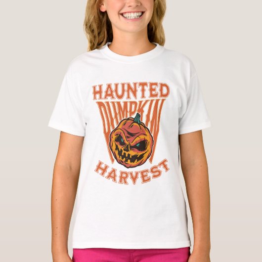 Haunted Pumpkin Harvest – Retro Halloween  Tシャツ (正面)