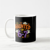 Haunted Six Seven 6 7 Meme 67 Skeleton Hand Hallow コーヒーマグカップ (左)