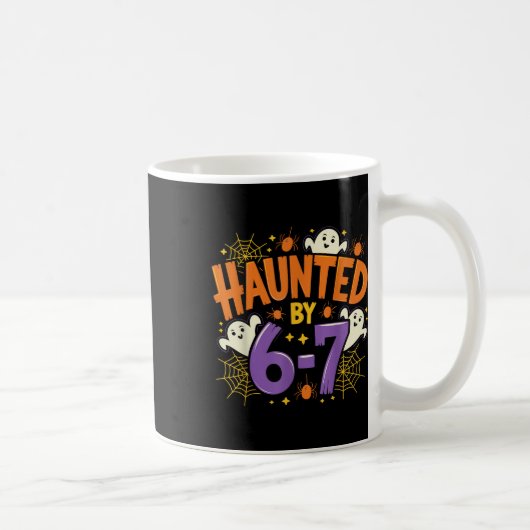 Haunted Six Seven 6 7 Meme 67 Skeleton Hand Hallow コーヒーマグカップ (右)