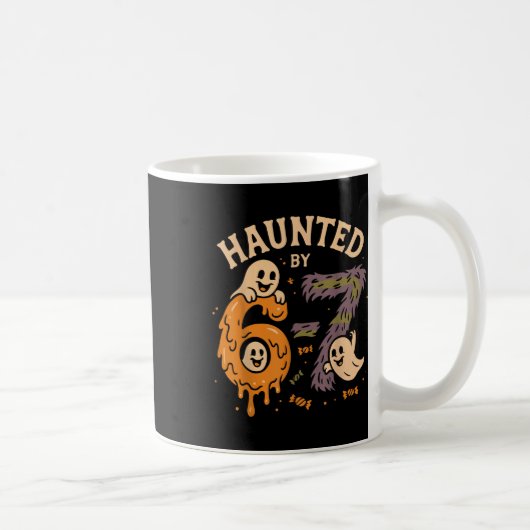 Haunted Six Seven 6 7 Meme 67 Skeleton Hand Hallow コーヒーマグカップ (右)