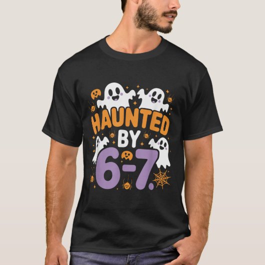 Haunted Six Seven 6 7 Meme 67 Skeleton Hand Hallow Tシャツ (正面)