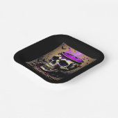 haunted skull gothic halloween night ペーパープレート (傾斜あり)