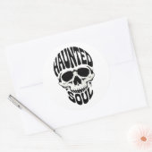 Haunted Soul Skull Typography ラウンドシール (封筒)