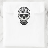 Haunted Soul Skull Typography ラウンドシール (バッグ)