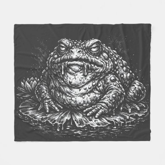 Haunted Toad Sigil by BurnsInHell フリースブランケット (正面(横))