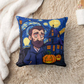 Haunted Van Gogh Scene – Gothic Starry Halloween N クッション (ブランケット)