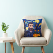 Haunted Van Gogh Scene – Gothic Starry Halloween N クッション (椅子)