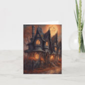Haunted Victorian House Halloween instant download カード (正面)