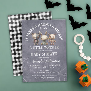 haunted village Halloweenベイビーシャワー 招待状