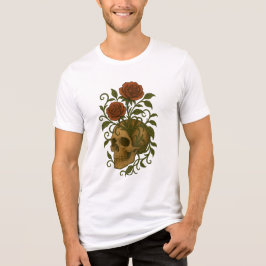 Haunting Beauty Skull and Roses Halloween Art トライブレンドＴシャツ