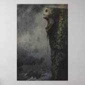 Haunting Cliff Skull Art Printable, Gothic ポスター (正面)