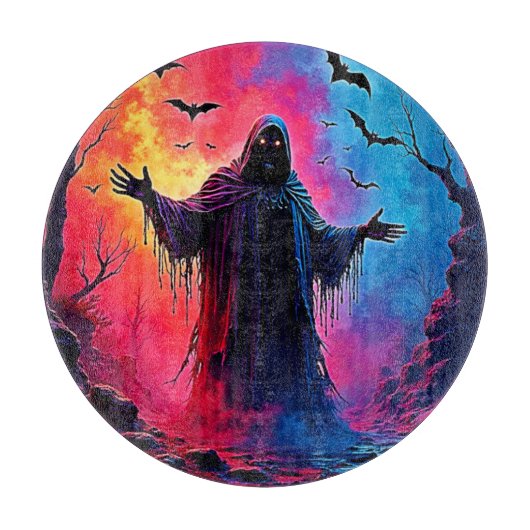 Haunting Demon Cloaked In Shadows Design カッティングボード (正面)