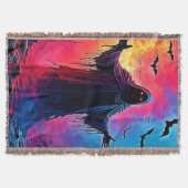 Haunting Demon Cloaked In Shadows Design スローブランケット (正面)