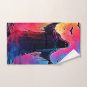 Haunting Demon Cloaked In Shadows Design バスタオルセット (ハンドタオル)