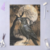 Haunting Fantasy Gothic Raven Art Collage  薄葉紙 (クラフト)