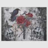 Haunting Fantasy Gothic Raven Roses Skulls 薄葉紙 (正面)
