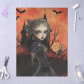 Haunting Fantasy Gothic Raven & Victorian Girl  薄葉紙 (クラフト)