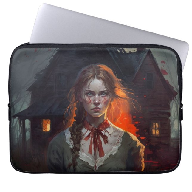 Haunting house ラップトップスリーブ (正面)