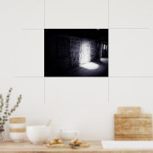 Haunting Light on Old Stone Barn Wall ポスター (キッチン)